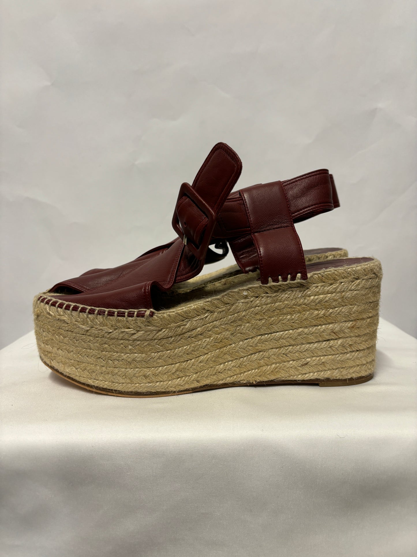 Celine Oxblood Platform Espadrilles 6