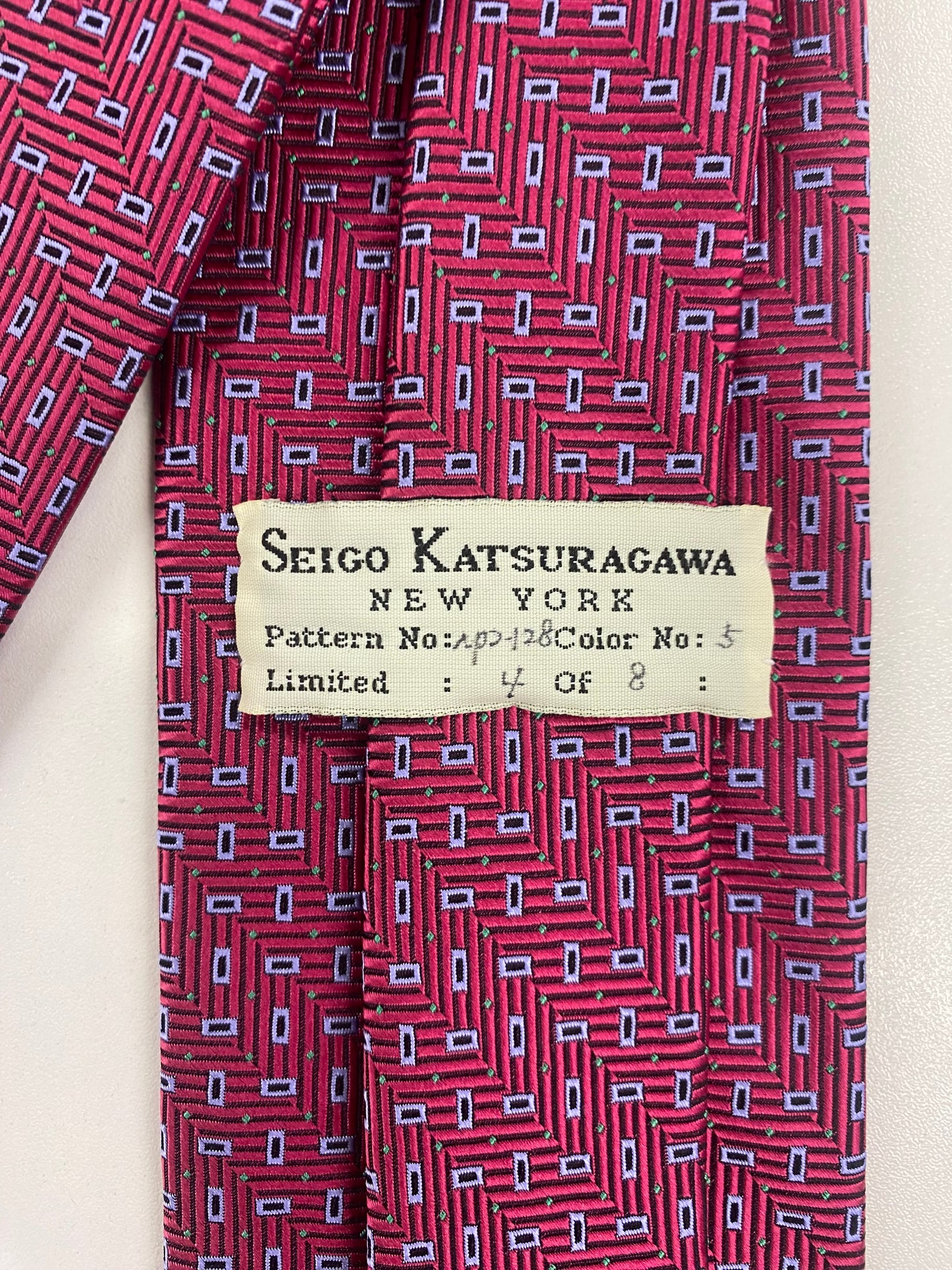 Seigo Katsuragawa New York Purple and Blue Limited Pattern 4/8 Tie