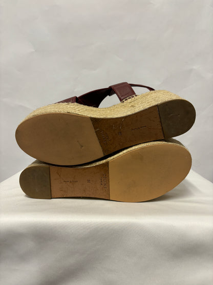 Celine Oxblood Platform Espadrilles 6