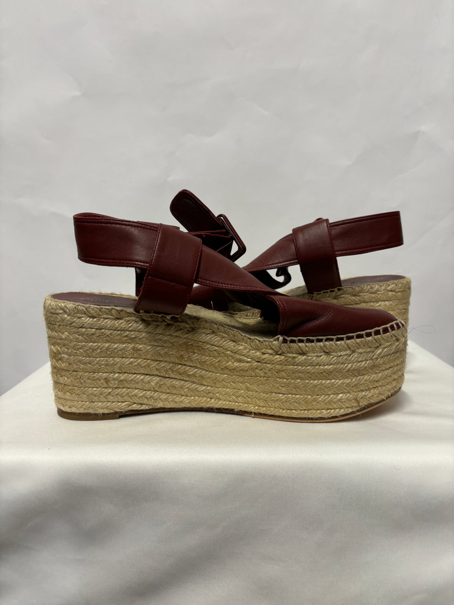 Celine Oxblood Platform Espadrilles 6