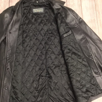 Ben Sherman The Original Black Real Leather 4 Button Up Jacket Size M