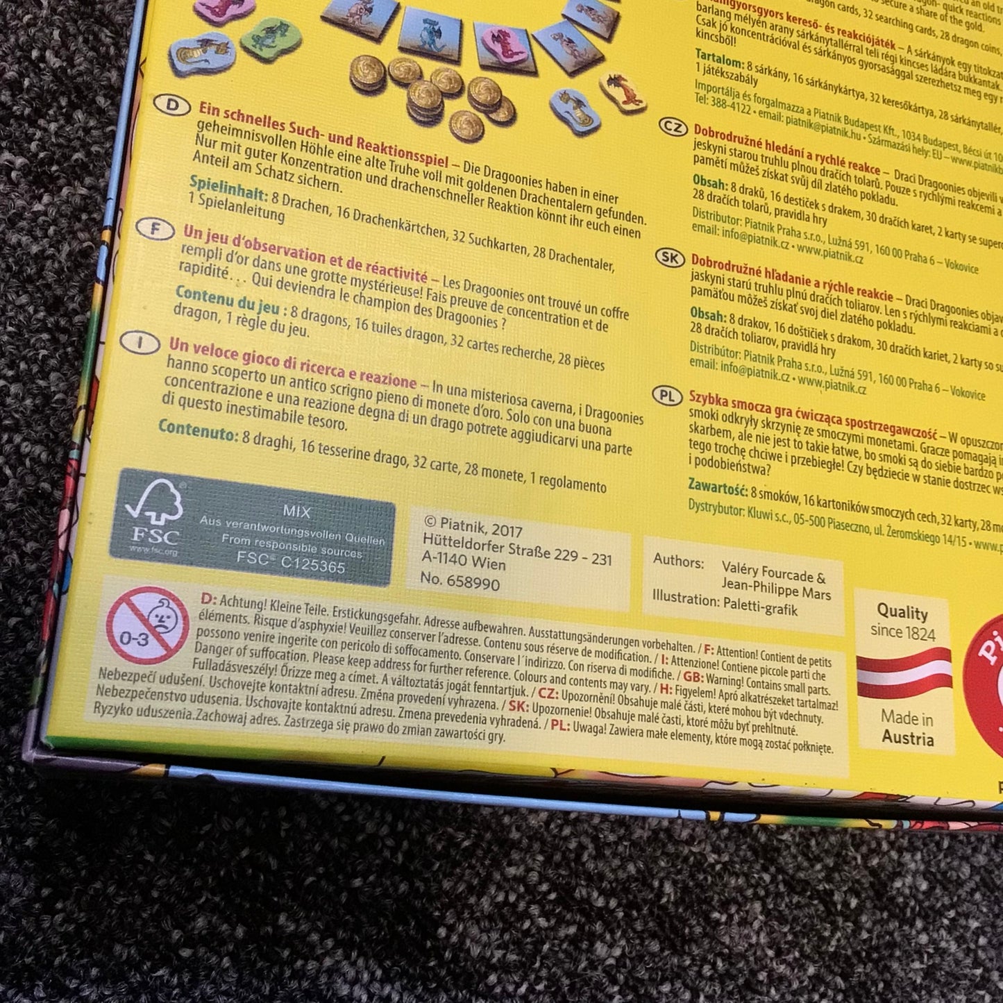 Dragoonies Board Game, Piatnik Vienna (2017) 9001890658990