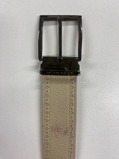 Moreschi Nude Cream Perforated Leather Belt