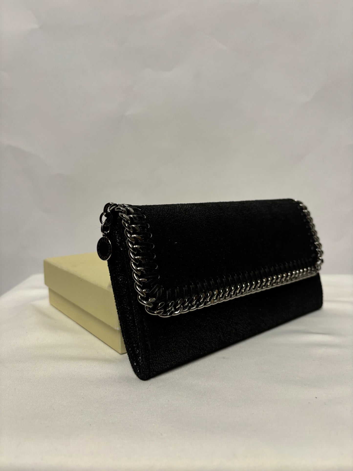 Stella McCartney Black Faux Leather Falabella Continental Wallet BNIB