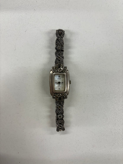 Bocco Silver and Jeweled Womens Decorative 17mm Watch 1980's (spare's & repairs/ untested)