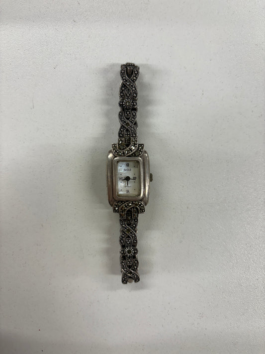 Bocco Silver and Jeweled Womens Decorative 17mm Watch 1980's (spare's & repairs/ untested)