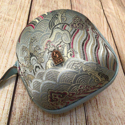 Edenus Light Blue Green Travel Tea Set with Case