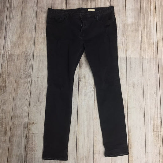 AllSaints Black Cigarette Damaged Cotton Blend Jeans Size W36