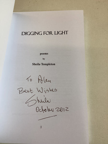 Digging For Light Poems By Sheila Templeton Signed