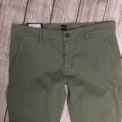 BNWT Hugo Boss Olive Green Chinos Trousers RRP £99 Size 36/30