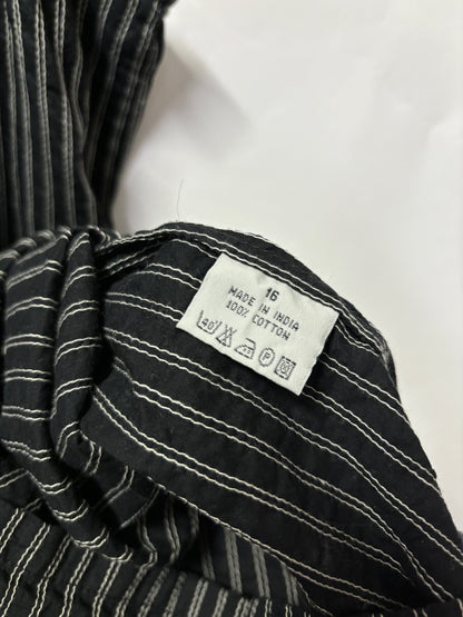 Toast Black Cotton Stripe Dress 16