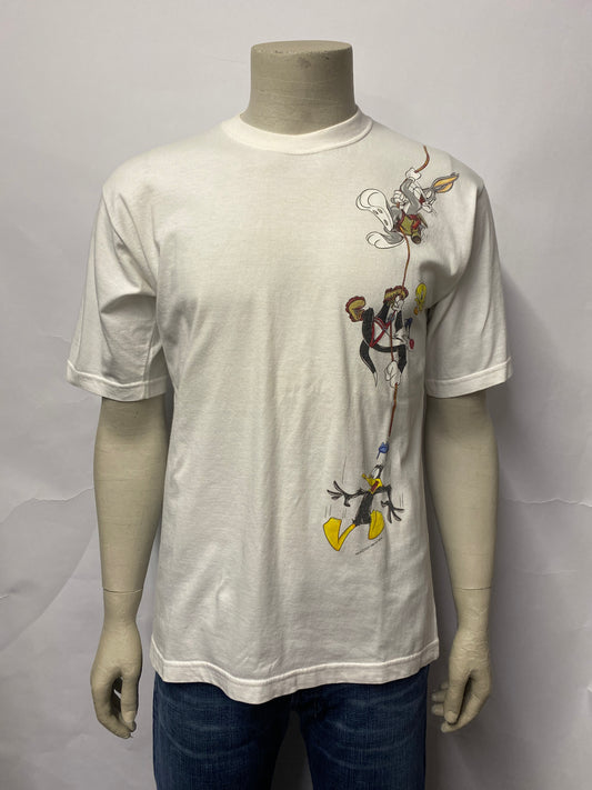 Vintage Looney Tunes White Cotton T-shirt Medium