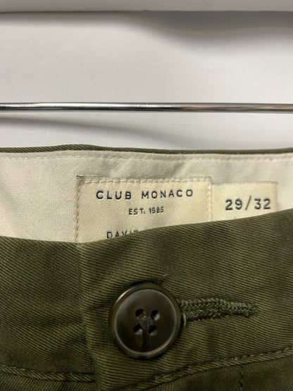 Club Monaco Green Cotton Davi’s Slim Fit Chino Trouser 29x32