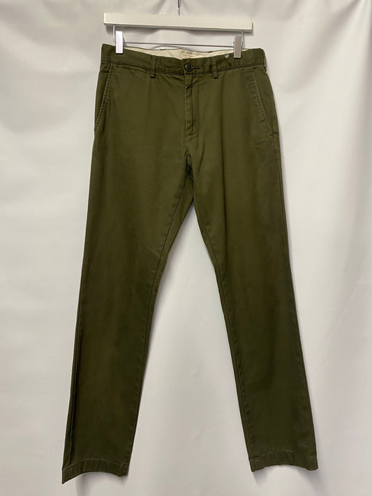 Club Monaco Green Cotton Davi’s Slim Fit Chino Trouser 29x32