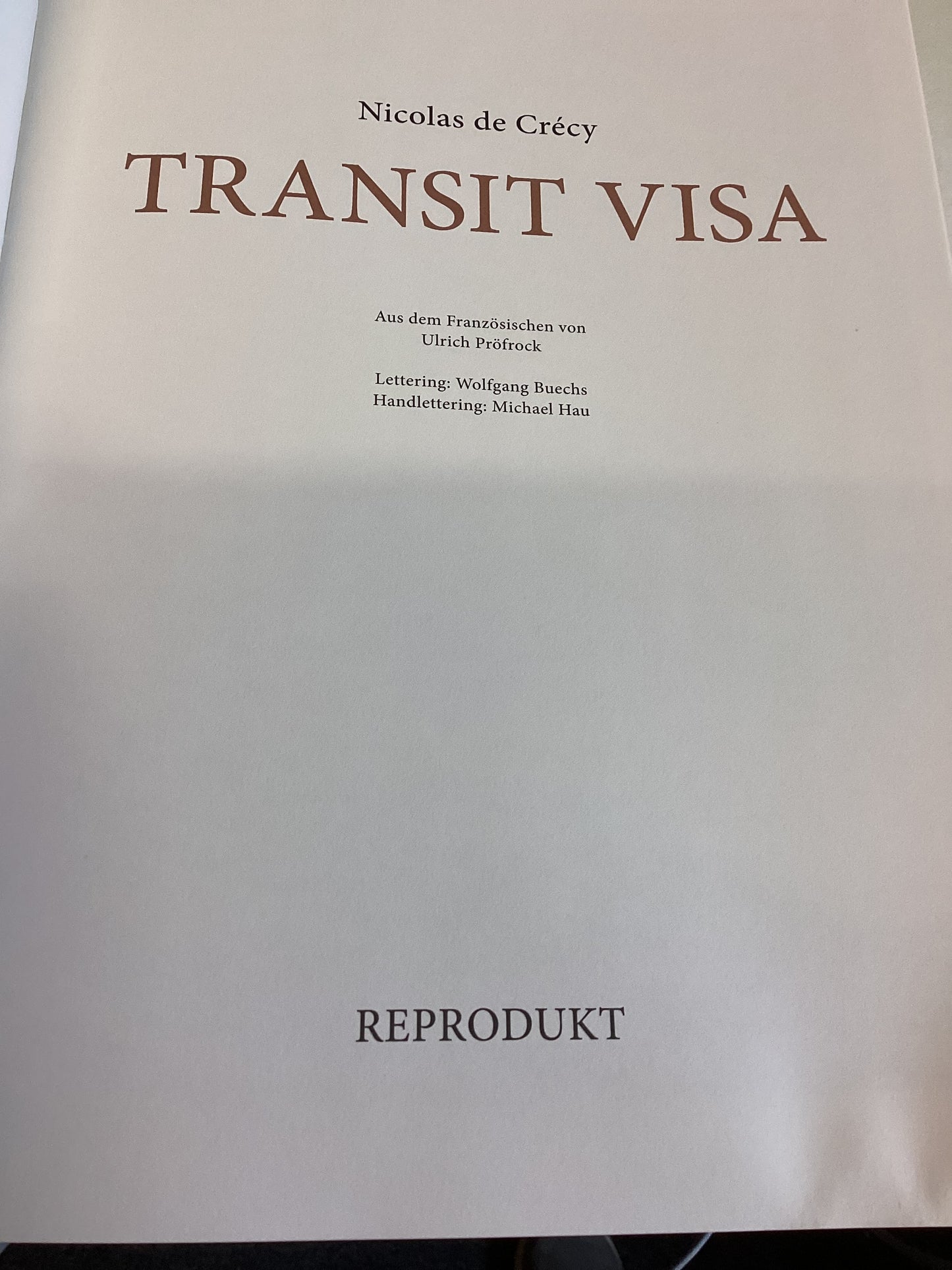 Transit Visa Nicolas de Crecy in German