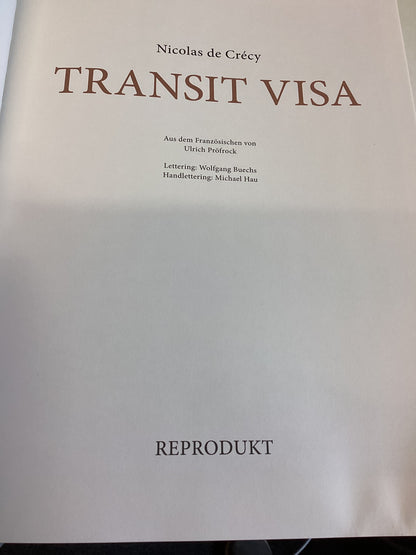 Transit Visa Nicolas de Crecy in German