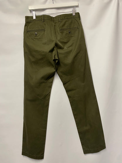 Club Monaco Green Cotton Davi’s Slim Fit Chino Trouser 29x32