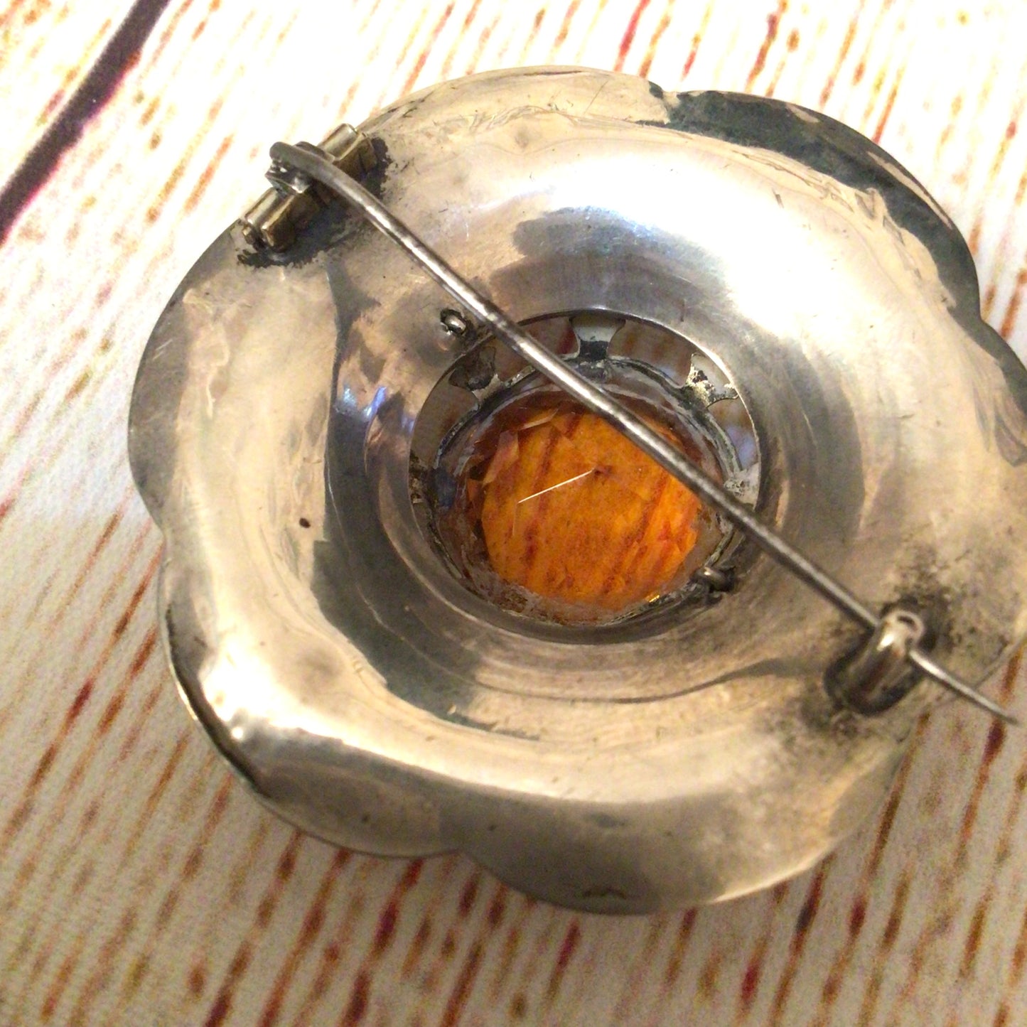 Scottish Victorian Silver Toned Jasper & Bloodstone Cairngorm Brooch