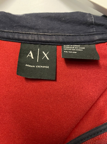 Armani Exchange Red Zip Up Hoodie Extra Small