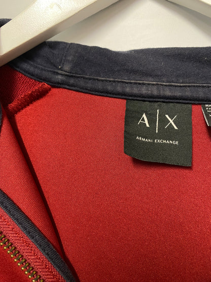 Armani Exchange Red Zip Up Hoodie Extra Small