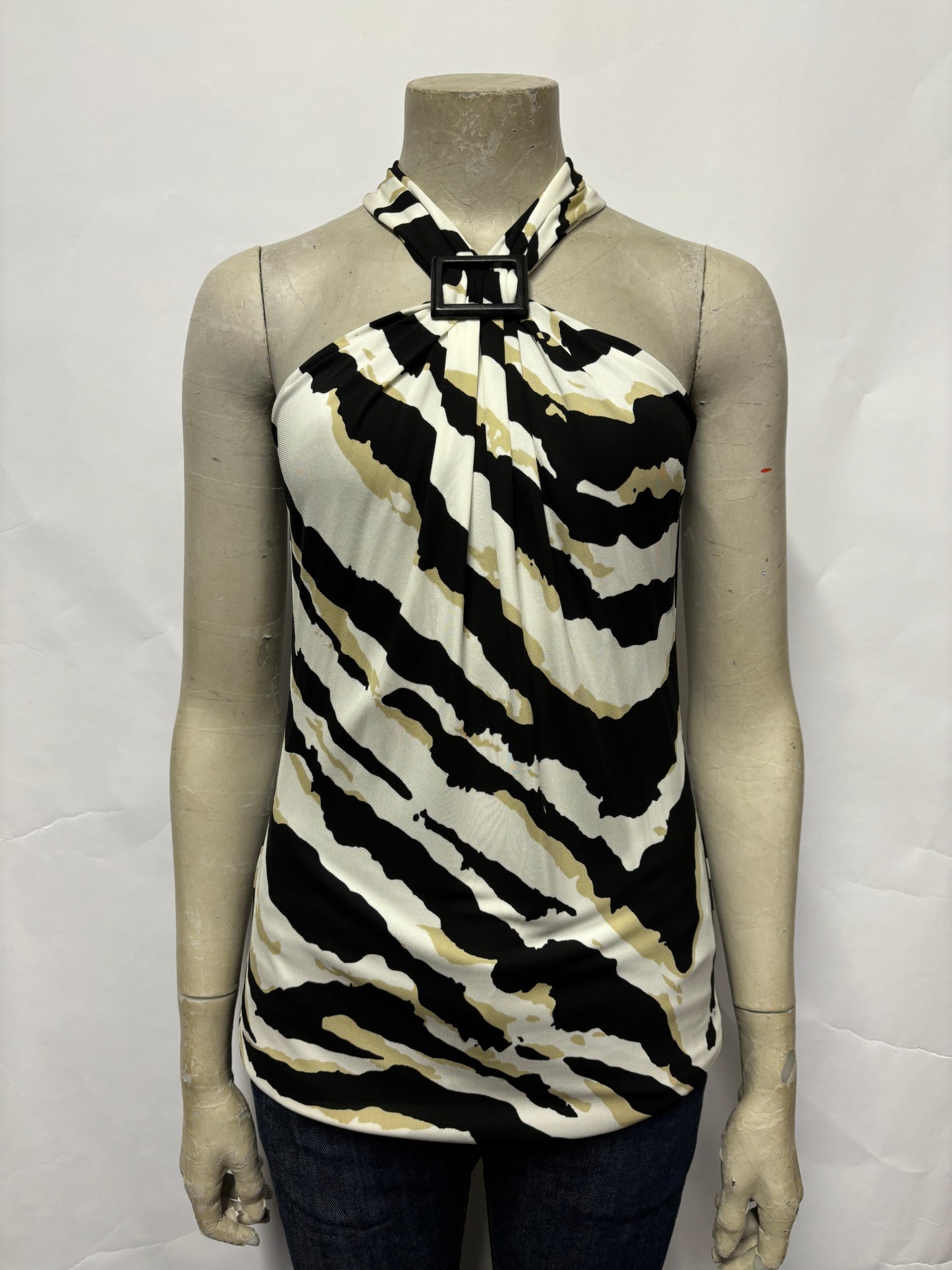 Gucci Black and White Retro Halterneck Top Small