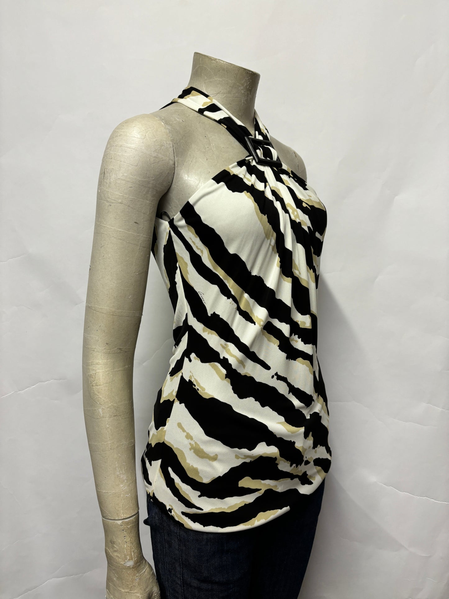 Gucci Black and White Retro Halterneck Top Small