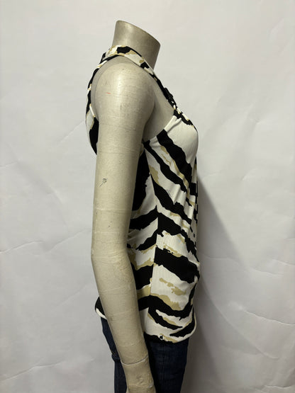 Gucci Black and White Retro Halterneck Top Small