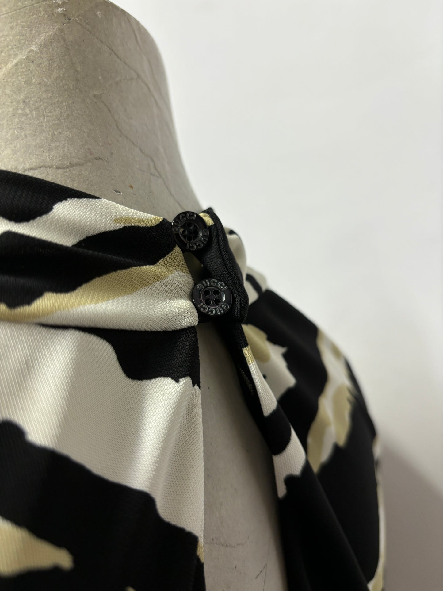 Gucci Black and White Retro Halterneck Top Small