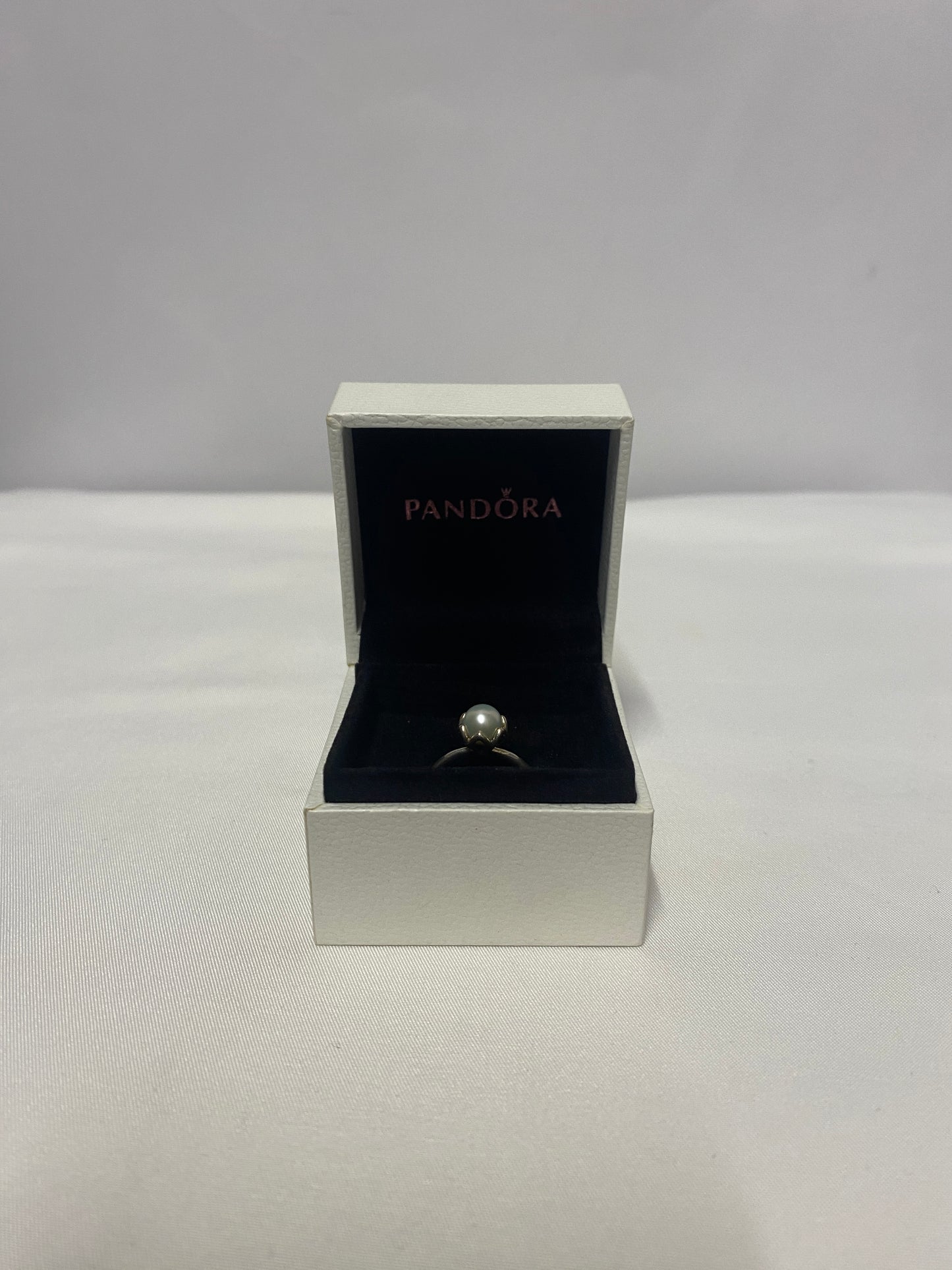 Pandora Grand Pearl Silver S925 ALE 52 Ring With Box
