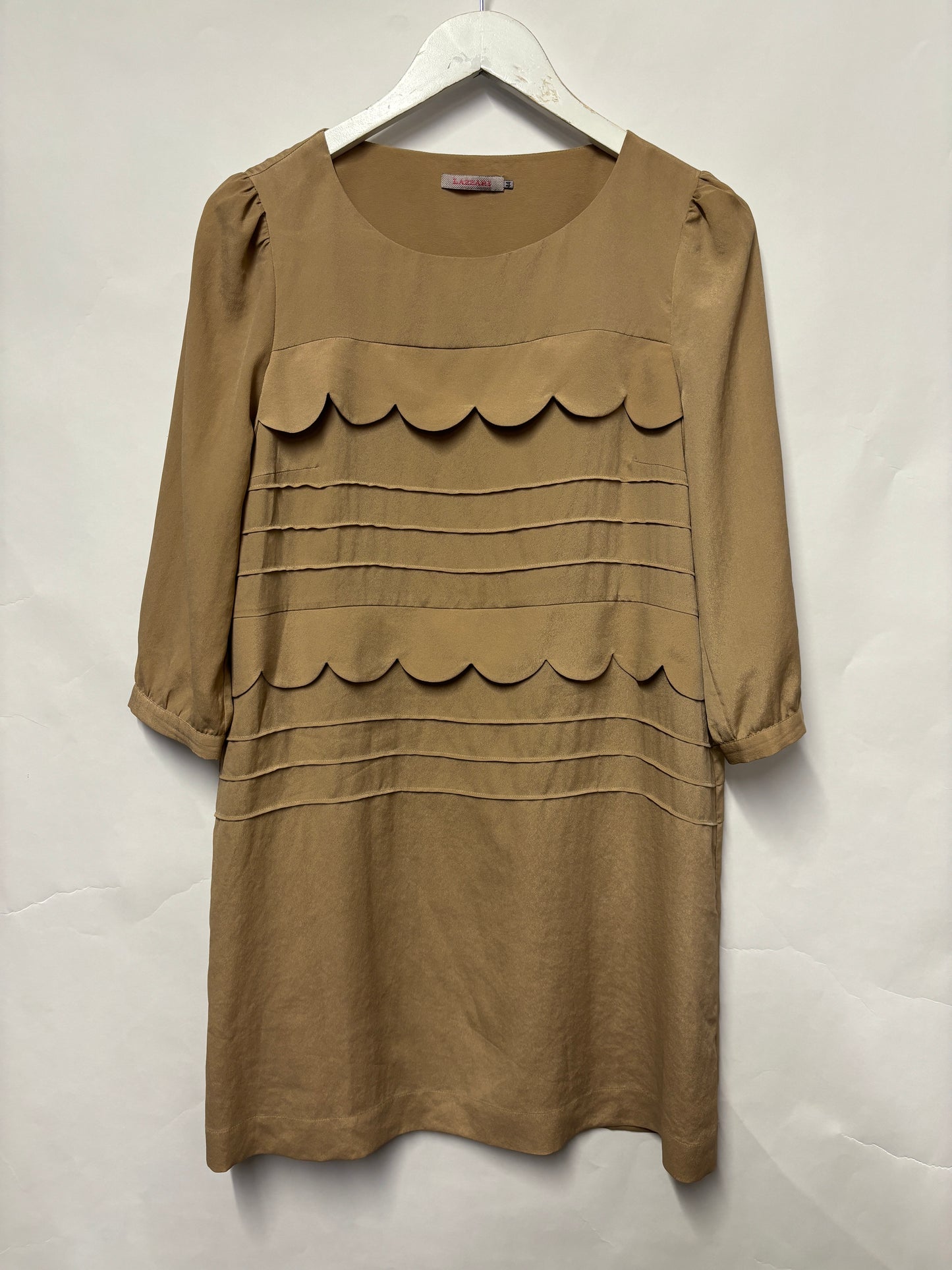 Lazzari Nude Ruffle Mid Length Dress 12/44