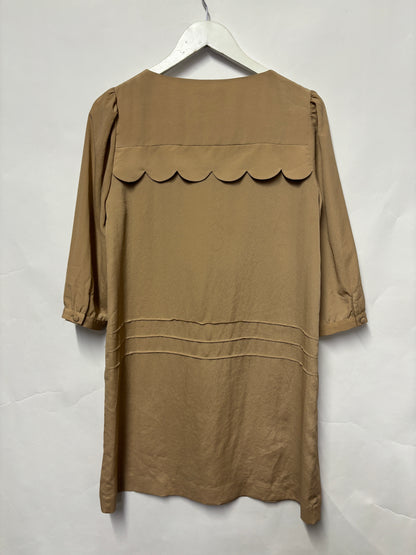 Lazzari Nude Ruffle Mid Length Dress 12/44