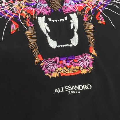 Alessandro Zavetti Black T Shirt w/Tiger Size XS