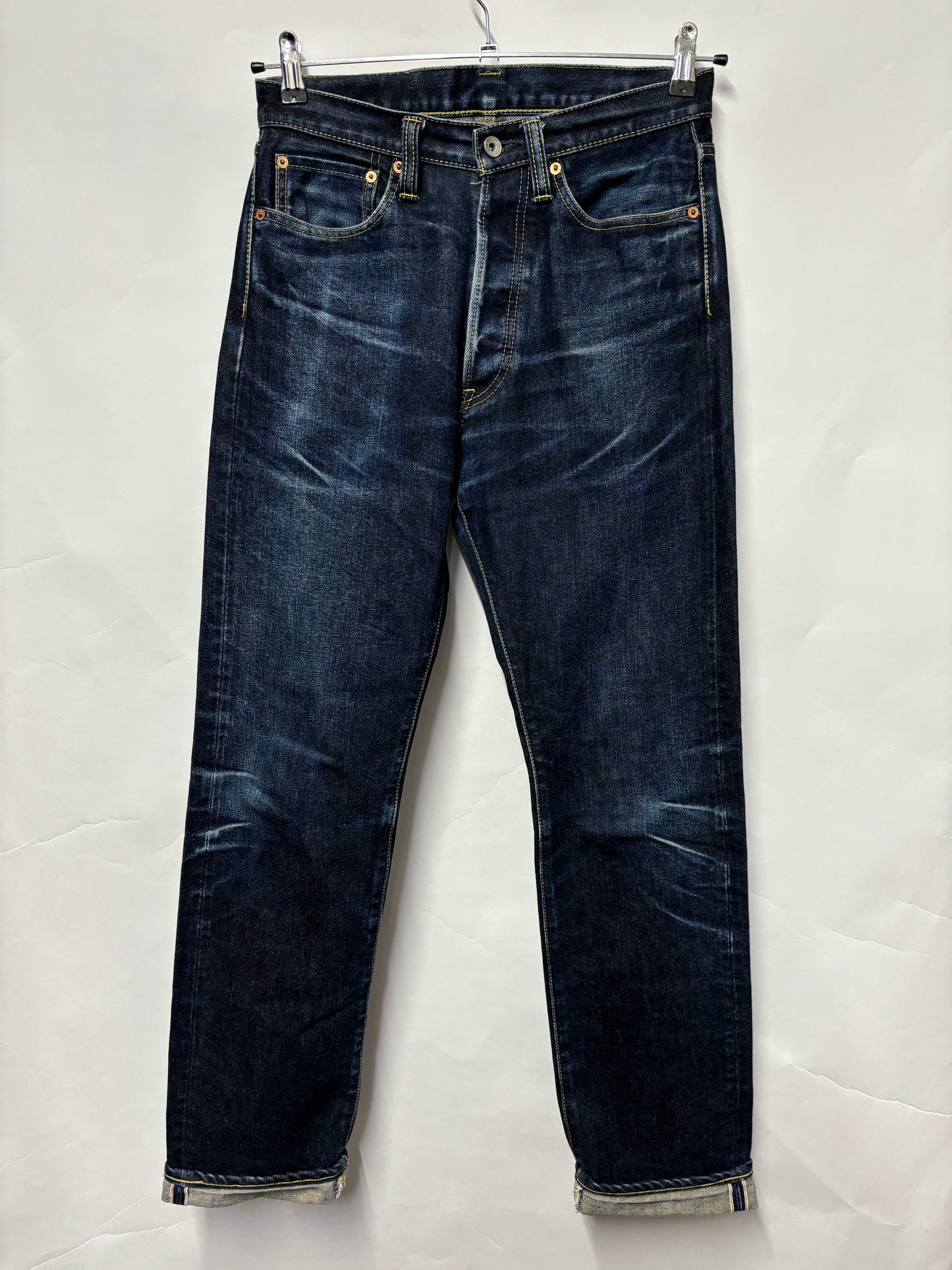 Iron Heart Indigo Straight Stonewashed Coated Jeans W30 L36