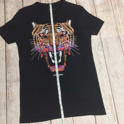 Alessandro Zavetti Black T Shirt w/Tiger Size XS