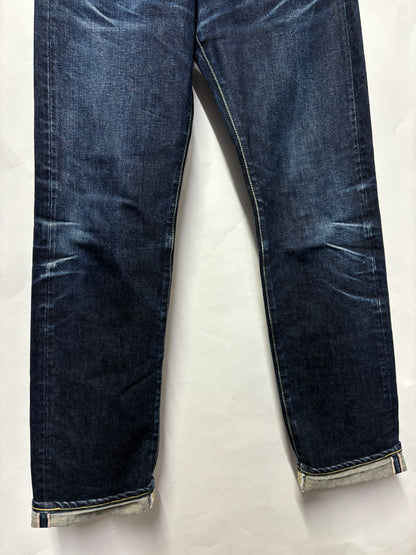 Iron Heart Indigo Straight Stonewashed Coated Jeans W30 L36