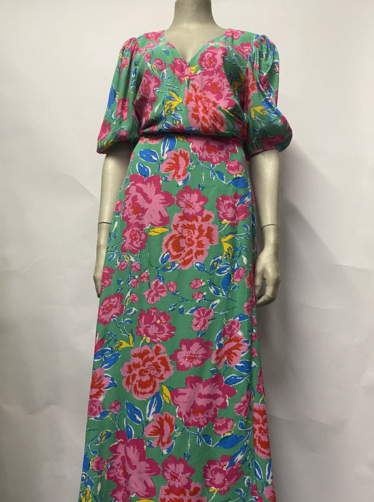 Myleene Klass Green, Pink Floral Multi Mix Maxi Dress 12 BNWT