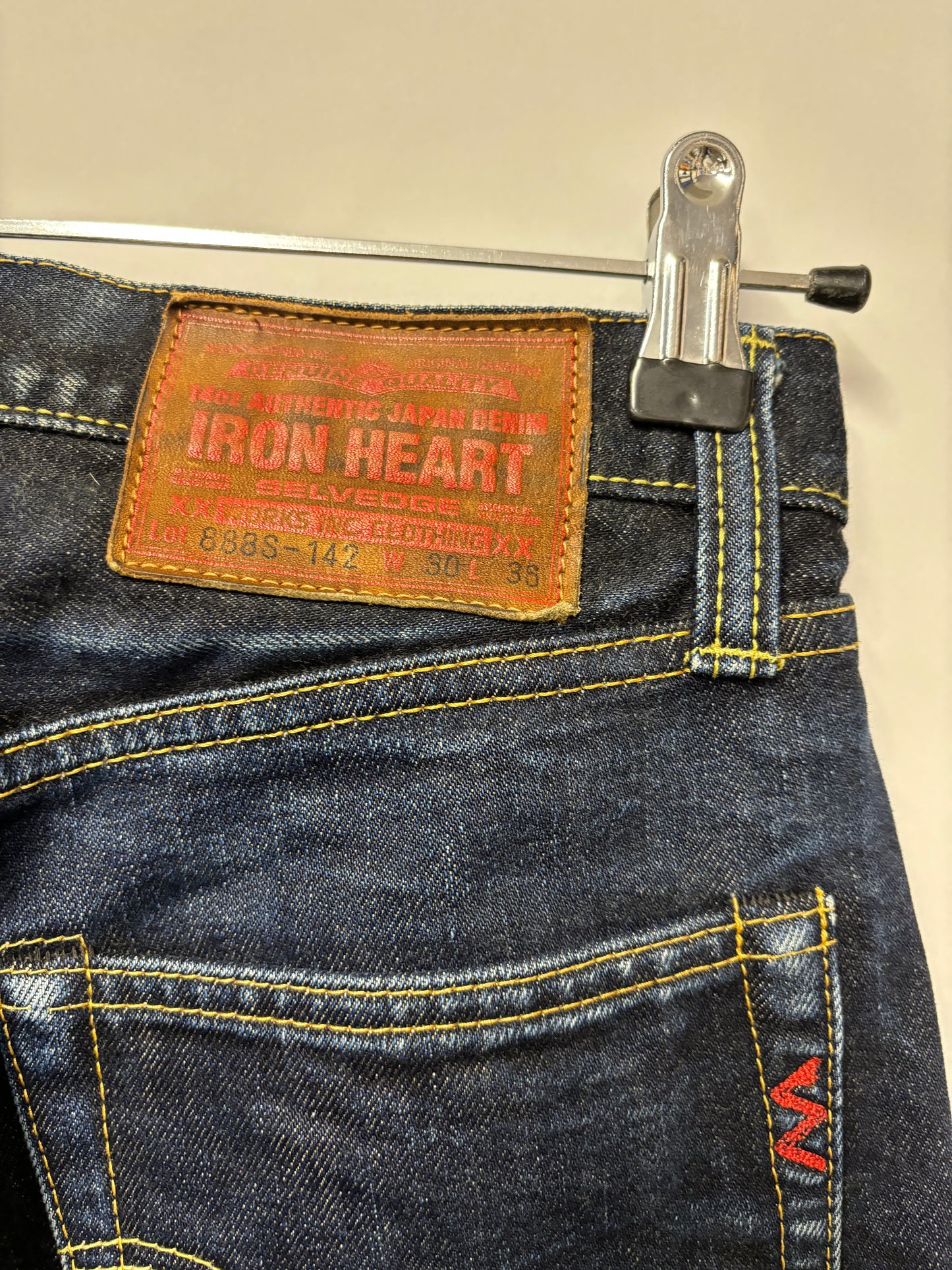 Iron Heart Indigo Straight Stonewashed Coated Jeans W30 L36