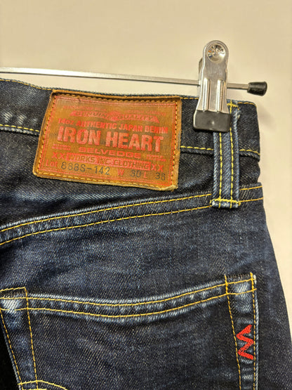 Iron Heart Indigo Straight Stonewashed Coated Jeans W30 L36