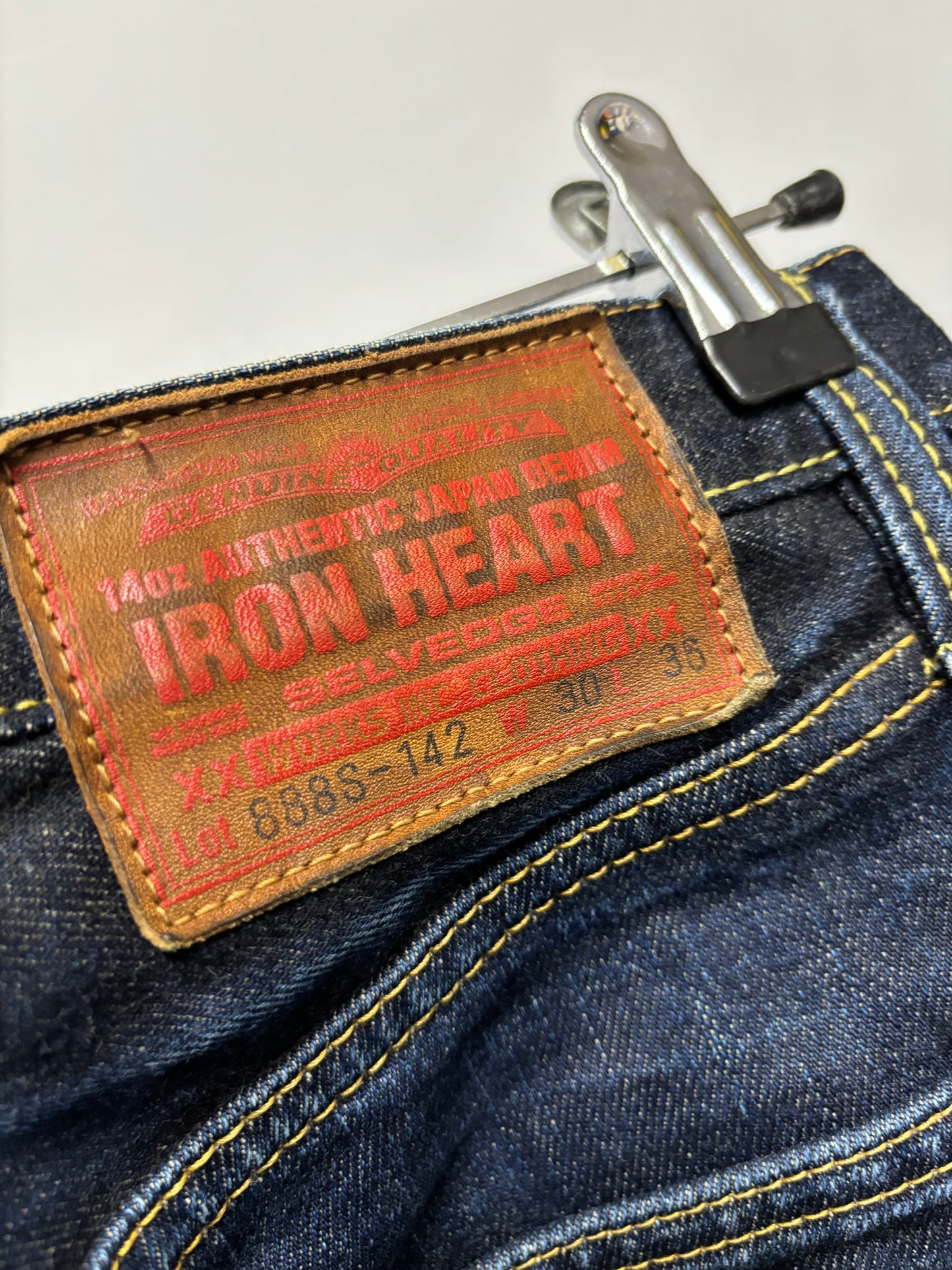 Iron Heart Indigo Straight Stonewashed Coated Jeans W30 L36