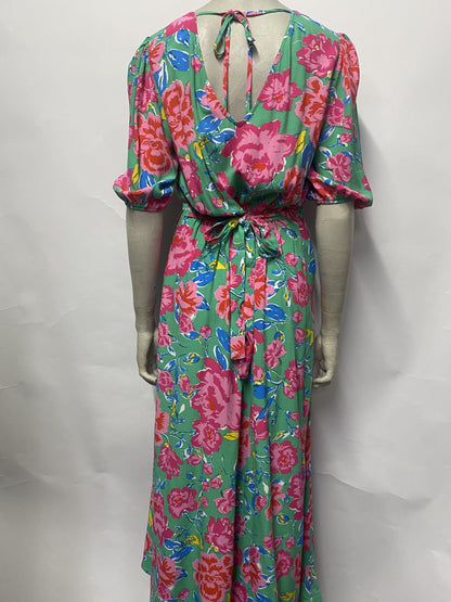 Myleene Klass Green, Pink Floral Multi Mix Maxi Dress 12 BNWT