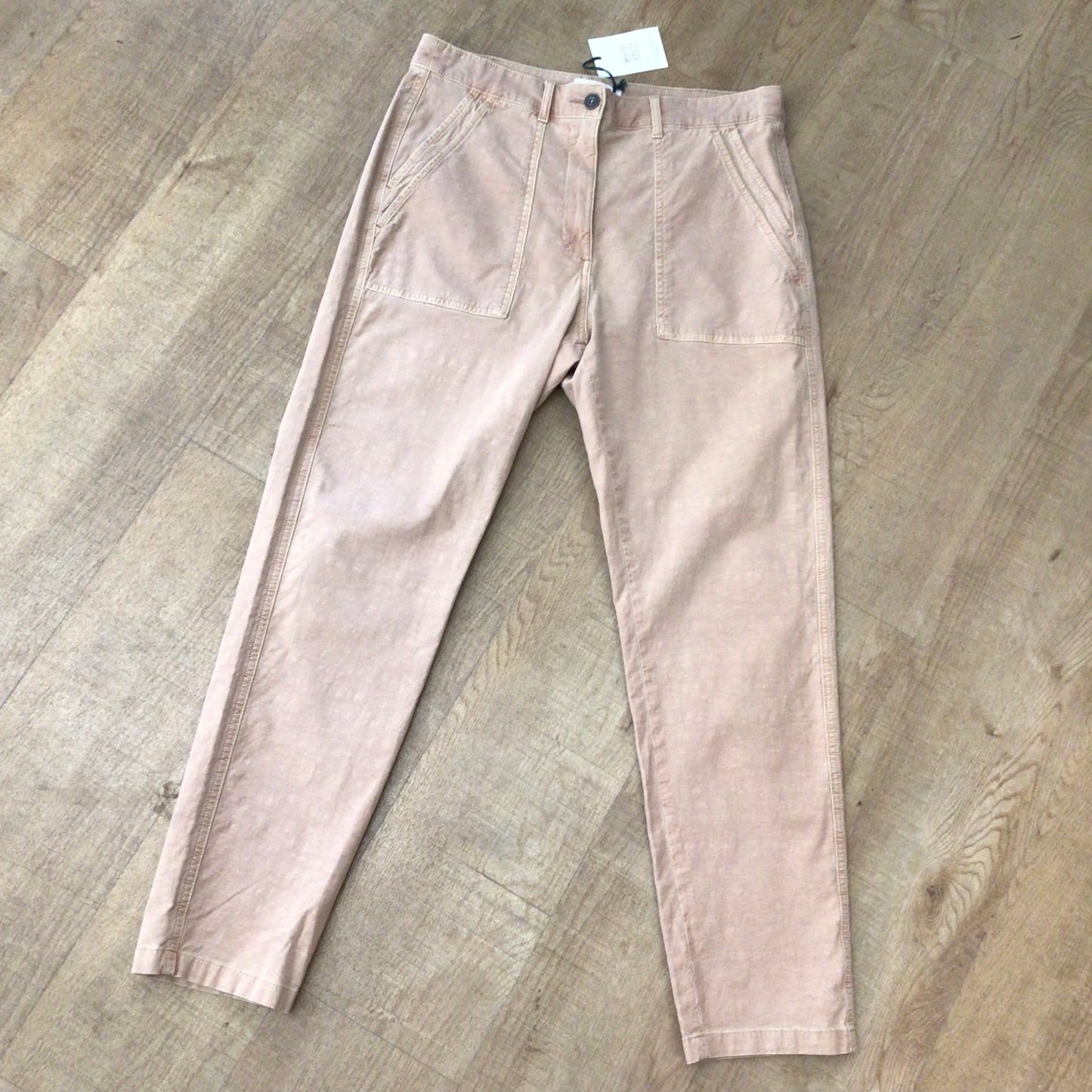 BNWT White Stuff Light Pink Organic Cotton Blend Chino Trousers Size 12R