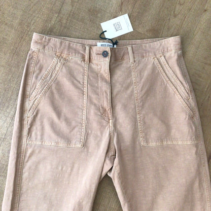 BNWT White Stuff Light Pink Organic Cotton Blend Chino Trousers Size 12R