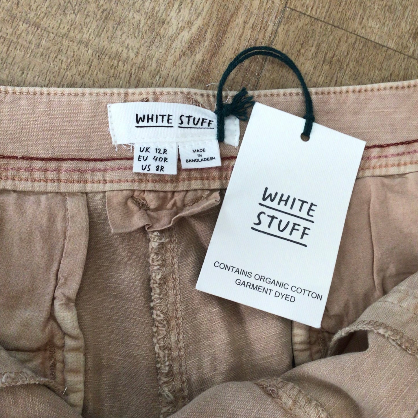 BNWT White Stuff Light Pink Organic Cotton Blend Chino Trousers Size 12R
