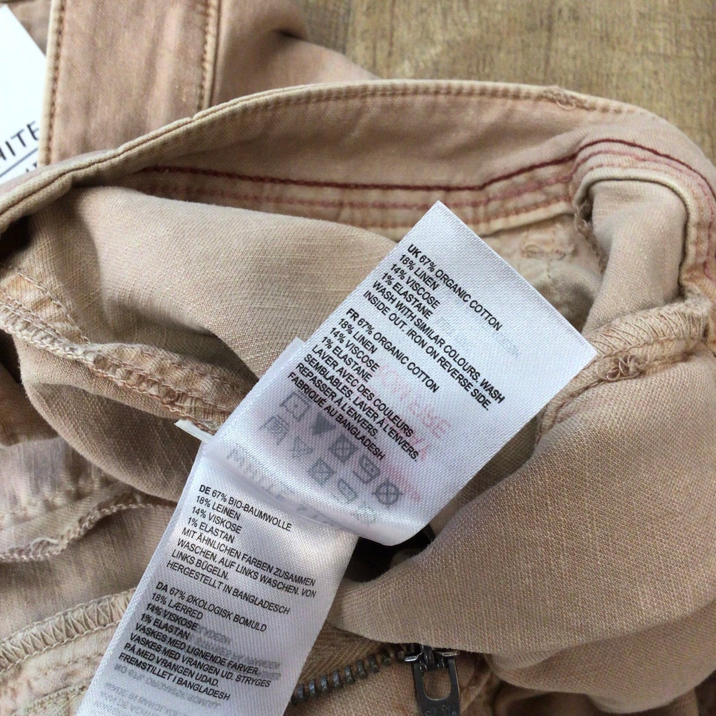 BNWT White Stuff Light Pink Organic Cotton Blend Chino Trousers Size 12R