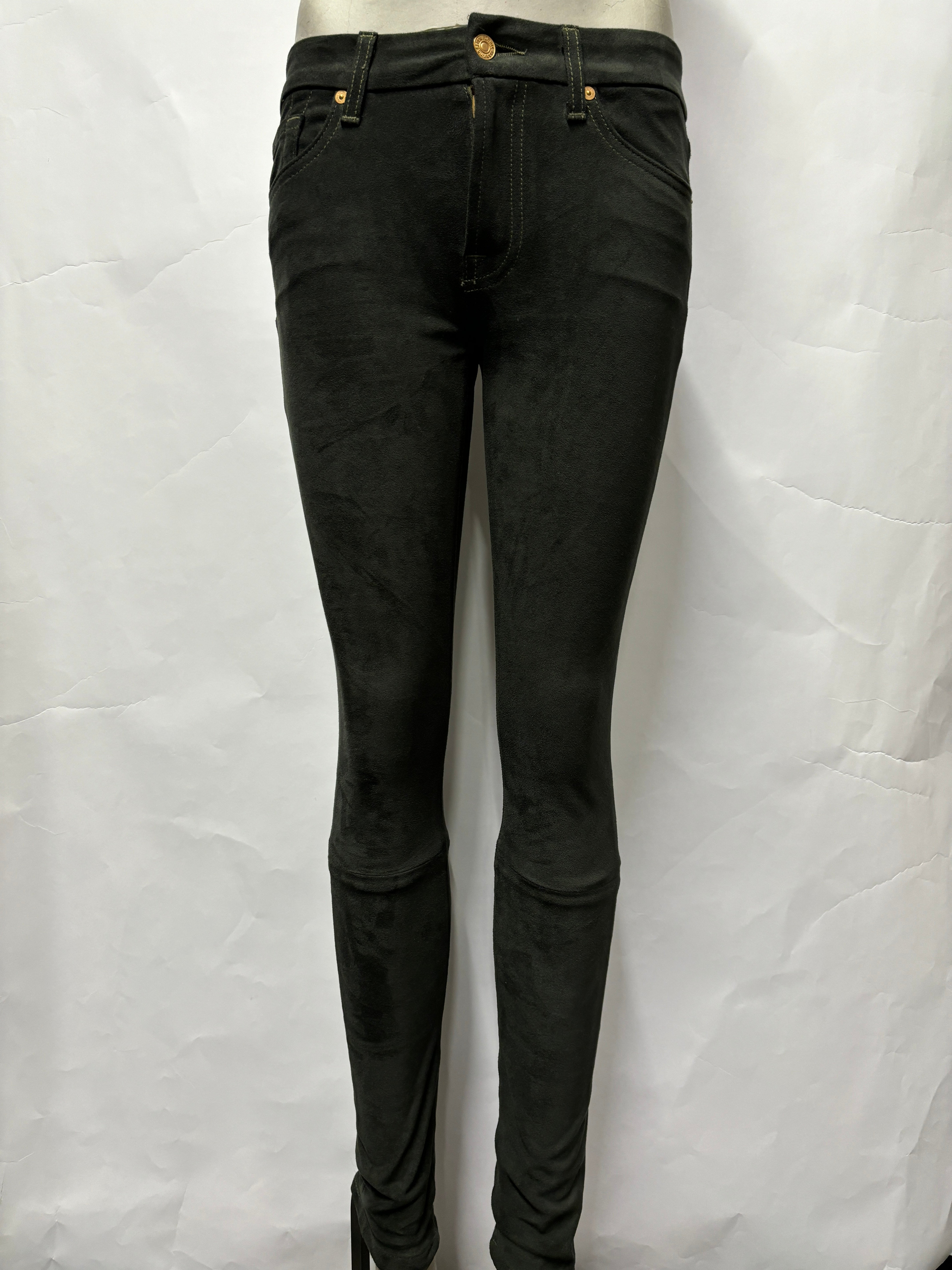 7 For All Mankind Dark Green Suede Jeggings 27 Shop for Shelter