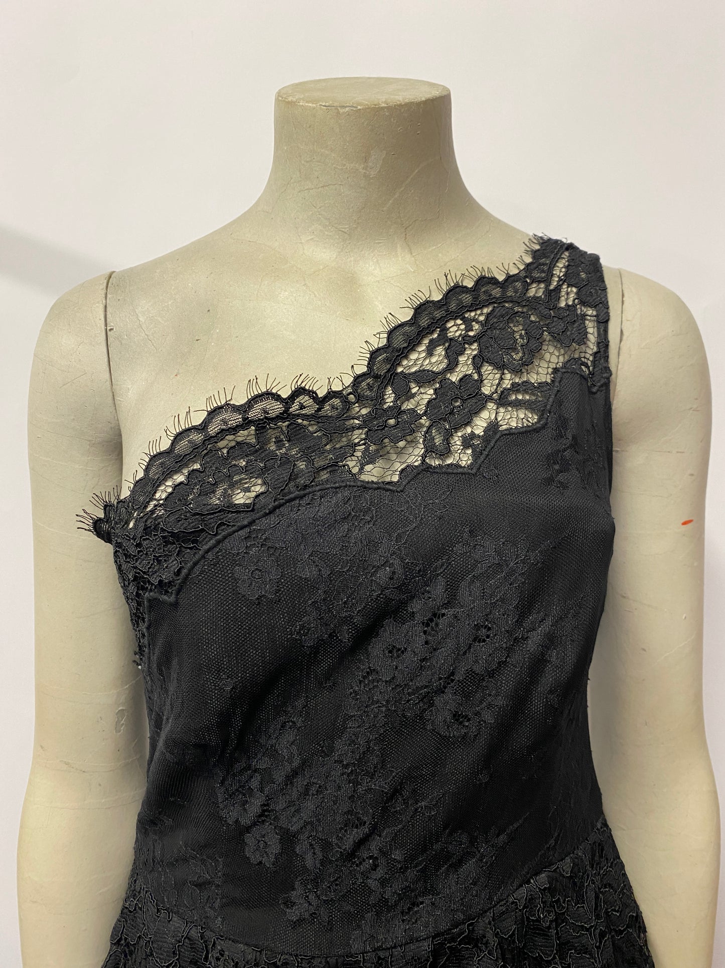 Whistles Black Lace Single Strap A-line Dress 10 BNWT