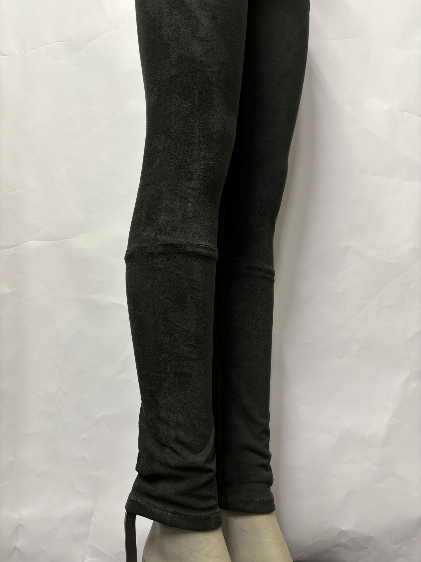 7 For All Mankind Dark Green Suede Jeggings 27