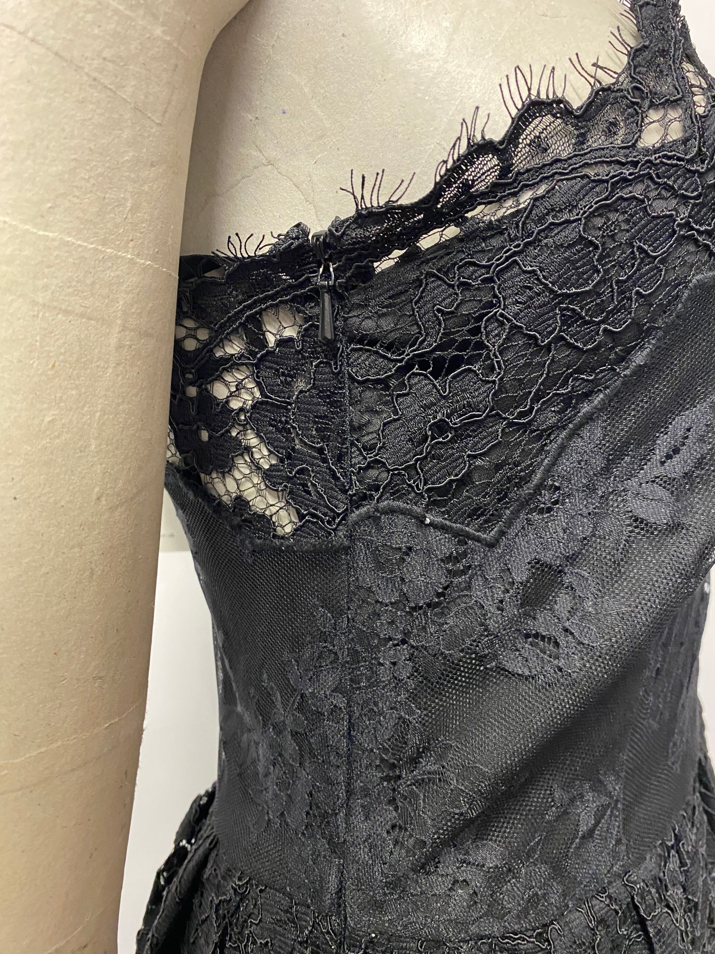 Whistles Black Lace Single Strap A-line Dress 10 BNWT