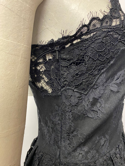 Whistles Black Lace Single Strap A-line Dress 10 BNWT