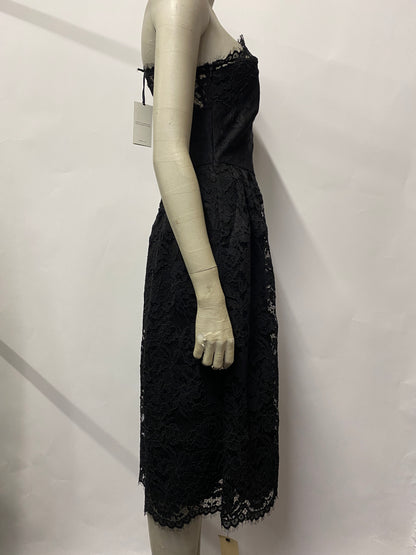 Whistles Black Lace Single Strap A-line Dress 10 BNWT